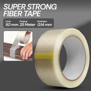 LAKBAN SELOTIP ISOLASI SERAT FIBER SUPER KUAT 25 METER TAPE LAKBAN SERAT FIBER