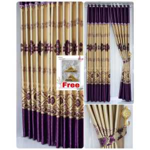 Gorden Blackout Geliter Poni Tebal Bunga Glossy Jendela Tirai Pintu Panjang 135 X 225 ring 12