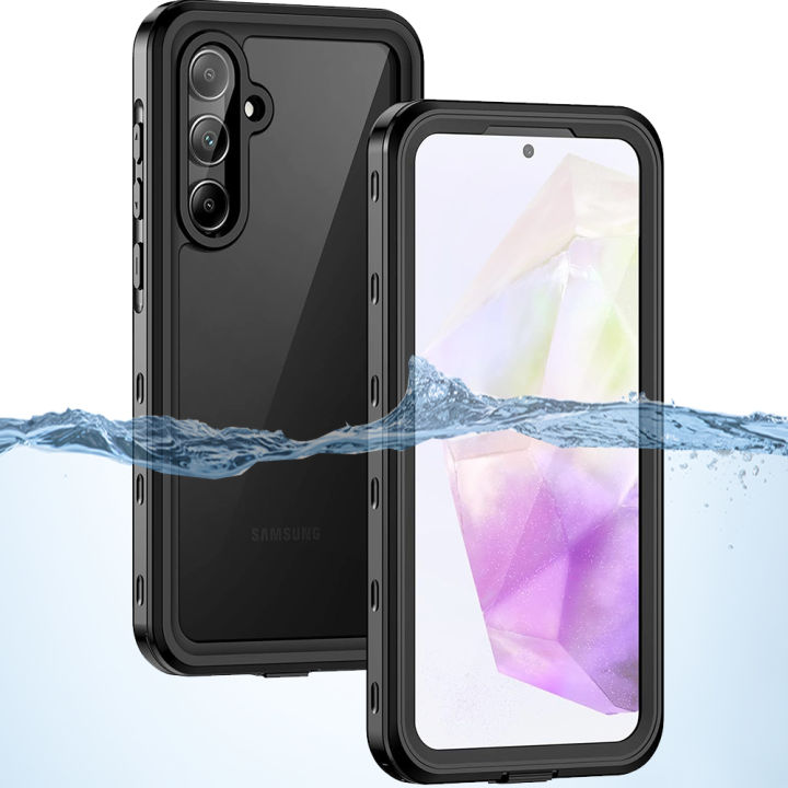 สำหรับ Samsung Galaxy A16 5G 4G ซองกันน้ำพร้อมอุปกรณ์ป้องกันหน้าจอในตัวกันฝุ่นใสป้องกันทุกส่วนของเครื่องกันกระแทกสำหรับ Samsung Galaxy  A56 5G,A36,A26.A55,A35,A25 5G,A15,A54,A35,A15,A14,A24 4G