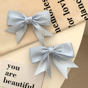 4/6pcs Elegant Bow Ribbon Bobby Pin Hair Clip Kawaii Bowknot Fashion Simple Solid Satin Spring Barrettes Cute Headband Hairpins Girls Hair Accessories
