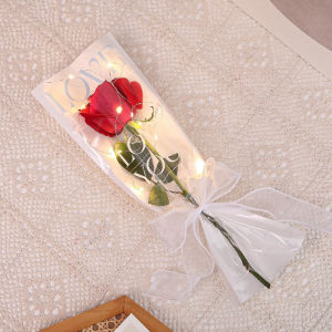 20PCS Transparent Single Bag Bouquet Packaging Bag Flowers Wrapping Paper Material Single the Rose Package Flower Bag Bag Paper Bag