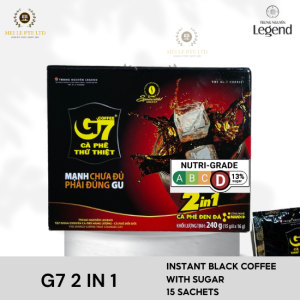BUNDLE of 2-G7 2 IN 1 BLACK COFFEE WITH SUGAR INSTANT COFFEEBOX 15PK X 16G☕