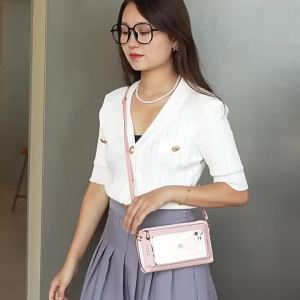 Ốp điện thoại màn hình cảm ứng mới cho phụ nữ túi đeo chéo ví tiền nhỏ ngang túi nhỏ đa năng dễ thương mùa hè
