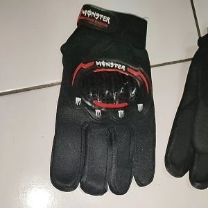 sarung tangan motor Monstr panjang hitam kombinasi