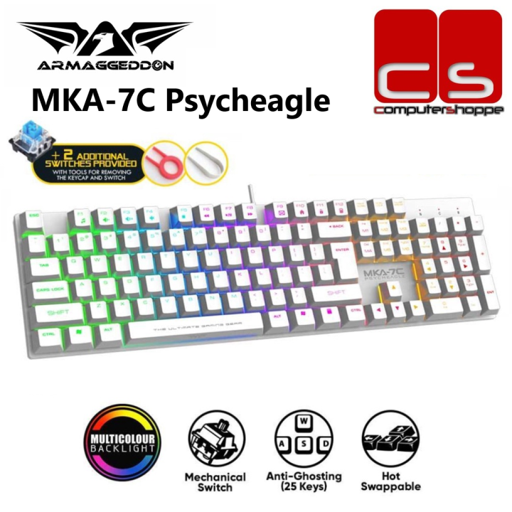 Armaggeddon MKA-7C Psycheagle Blue Switch Mechanical Keyboard - Black ...