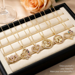 Fashion necklace pendant - Luxury and exclusive small-scale collar chain accessory 母亲节爆款铜镶锆满钻爱心项链女轻奢时尚小众节日礼物锁骨链饰品