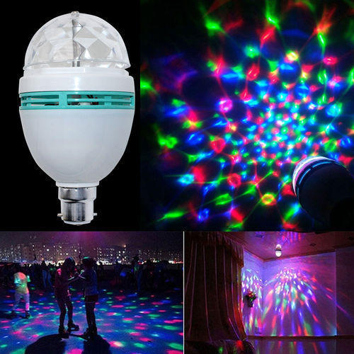 Portable Led Bulb E27 3W RGB Rotating Lamp Mini Stage Lighting LED