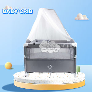 Crib For Baby Folding Baby Bed Newborn Height Adjustable Rocking Baby Crib Playpen With Foam