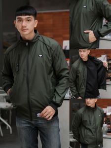 Jaket Taslan Waterproof Premium Jaket Pria Terbaru Outdoor Windbreaker Simple Distro Hoxer MARUN -gibranstore