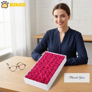 【N2HAO】 50Pcs Box Soap Roses Romantic Wedding Valentines Day DIY Gift Home Decoration Party Flower Decor Supplies