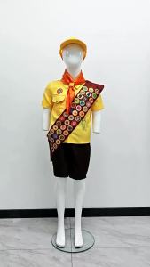 W Up Russell cosplay Childrens School Uniform Turn-down Collar Performance Costume polo Shirt Suit X