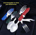 🌟Portable Spoon/Knife/Fork Set🌟 3 in 1 Foldable Picnic Camping Cultery Set. 