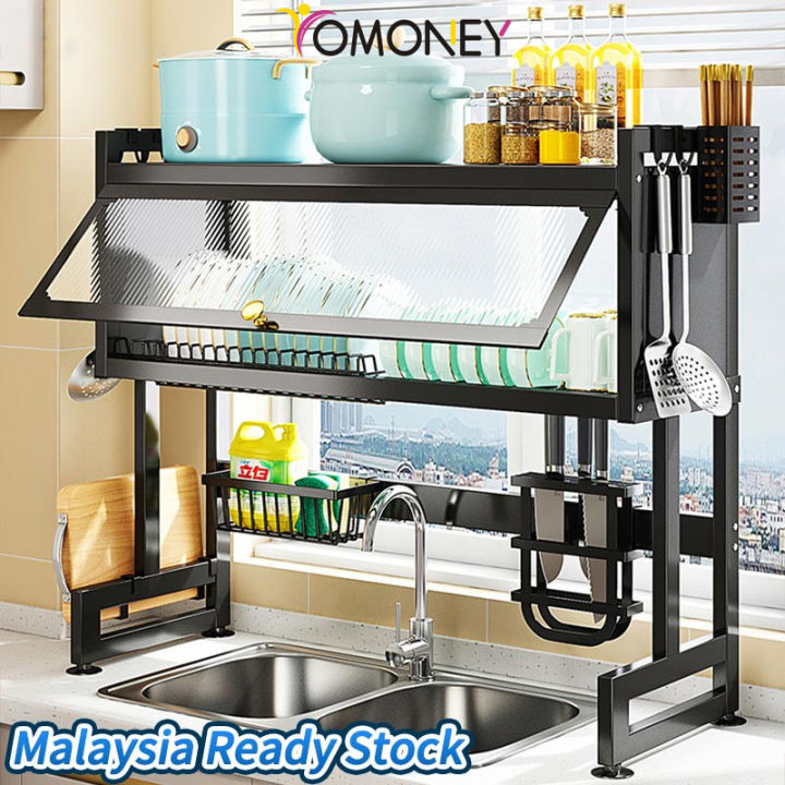 Rak Dapur Stainless Steel Kitchen Sink Racks Dish Storage Racks With ...