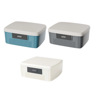 Large Lockable Storage Container Privacy Box Accessory for Home Office School with Combination Lock and Removable Tray