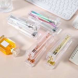 YAO06 คู่มือการใช้งาน เครื่องเย็บกระดาษโปร่งใส เครื่องมือเข้าเล่มหนังสือ โรสโกลด์ ที่เย็บกระดาษ ทนทานต่อการใช้งาน อินส์ เครื่องเข้าเล่มหนังสือ อุปกรณ์สำนักงานโรงเรียน