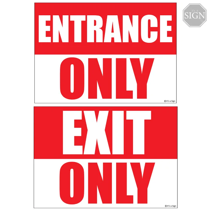 Entrance Exit Only Sign - Laminated Signage - A4 Size | Lazada PH
