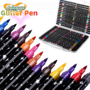 AODUOYAYA 24-96 Colors Color Dual Tip Glitter Metallic Outline acrylic marker set colored pen highlighter pen set