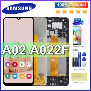 For Samsung Galaxy A02 A022 A022F Original LCD Display Digital Touch Screen Assembly Replacement with Frame