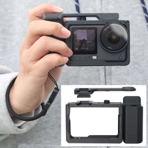 OWMXZL Quick Release Xplorer Grip Kit Camera Frame Plastic Lightweight Camera Grip Handle Shutter Button Rabbit Cage for DJI Osmo Action 6 Camera Accessories