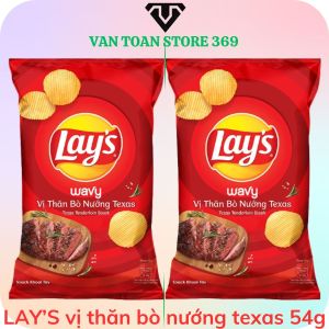 Bánh snack khoai tây LAYS vị thăn bò nướng texas gói 54g