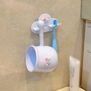 【Smilewil】ที่ใส่แปรงสีฟัน+ถ้วย ลายการ์ตูนน่ารัก ติดผนัง วัสดุหนาแข็งแรง สําหรับเด็กนักเรียนอนุบาล