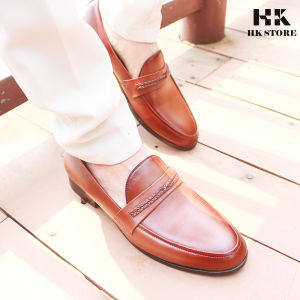 Giày da nam thanh niên da bò thật 100% kiểu dấng trẻ chung lịch lãm hợp quần âu quần vải.