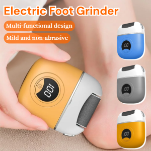 Electric Foot Grinder Rechargeable Callus Dead Skin Remover File LED Foot Scrub Shaver with 2 Roller Heads