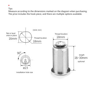 [ezrae Libun] Drawer Cabinet Lock Mail Box Locker Cam Lock Universal Cupboard Door Tongue Lock Durable Furniture Drawer Lock Security Lock