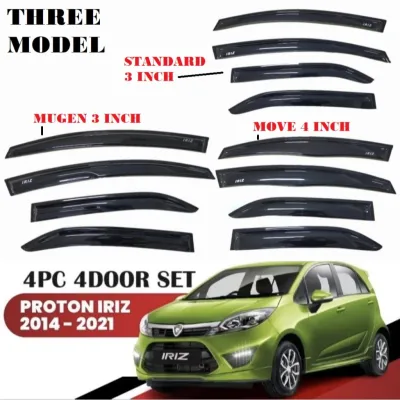 Car Door Visor Window Cover Mugen Move Air Press Sun Visor Mirror Cover Sun Shade Perodua Proton Myvi Axia Alza Viva Bezza Saga VVT Preve Exora X50 Persona Waja Wira Saga Blm Kancil Kembara Kening Tingkap Kereta