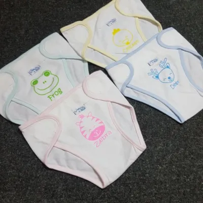 Tã Vải / Tả Dán Sơ Sinh Trắng Viền Màu JOU - Vải Cotton 100% Cao Cấp Mềm Mịn Thoáng mát