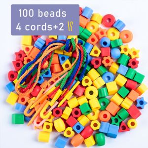 100 Pcs Meronce Manik Manik Set Besar Warna Colorful Beads Diy Gelang Kalung Mainan Edukatif Anak