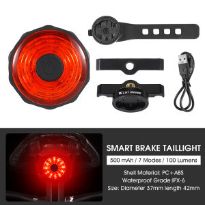 WEST BIKING Brake Sensor Bike Tail Light USB Light Sensor Rechargeable Waterproof Mountain Bike LED Rear Light Ultralight Road Bicycle Warning Light Bike Accessories