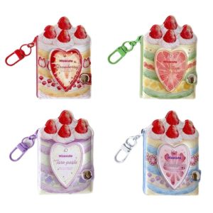 DOOUR 1 Inch Photocard Binder Album 32 Pockets PVC Mini Photo Album Cute with Keychain Kpop Photo Card Book Holder Backpack Decor