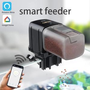 Máy cho cá ăn tự động thông minh điều khiển qua WiFi Hỗ trợ giọng nói kết nối được với hệ thống nhà thông minh Alexa hoặc Google Home