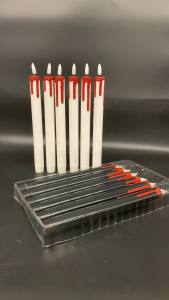 6 Pcs LED Dripping Blood Taper Candles Set Flameless Flickering Window Candles With Remote Timer Safe Battery Powered Fake Candles For Wedding Christmas Home Decor