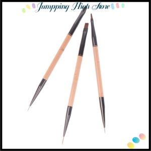 【Jumpping】 3ชิ้นปลายสองด้าน7 9 11มม. แปรงทาสีเล็บศิลปะแบนรอบการวาดดอกไม้ DIY เครื่องมือปากกากลีบ