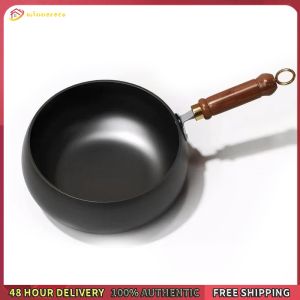 Winnereco Belly Shape Frying Pan Anti Scald Handle Non-Stick Cooking Pan Multifunctional Soup Pot 9.4 Inch for Gas Stove Induction
