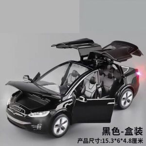 Tesla Tesla Model X Alloy Car Model 1:32 15.8*7.1*5.1cm 3 years old Alloy model Sound and light effect Openable car doors Alloy+Plastic+Rubber Color box (Simple packaging) Purple / White / Blue/Black Pull Back