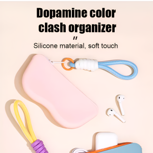 กันน้ำ กระเป๋าใส่แว่นตา เคสใส่แว่นตา ปิดสนิท สะดวก การป้องกัน สีตัดกัน เคสป้องกันแว่นกันแดด กระเป๋าเก็บแว่นตา ทนต่อการสึกหรอ หนังกวาง