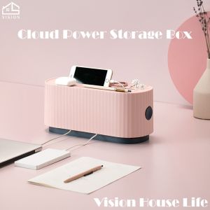 Vision Power Cable Storage Box Case Ventilation and Heat Dissipation Socket Wire Storage Box Power Strip Wire Management Socket Safety Tidy Organizer Dust Proof Organisation Space Saver