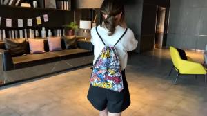 Beg Sekolah Beg Belakang Berkapasiti Besar Mulut Ketat Tali Sukan Beg Simpanan Kanvas Lelaki dan Wanita Beg Pelancongan Sederhana