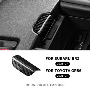 KUNGKIC Real Dry Carbon Fiber For Subaru BRZ Toyota GR86 2021-2025 Central Storage Switch Button Cover Stickers Interior Accessories