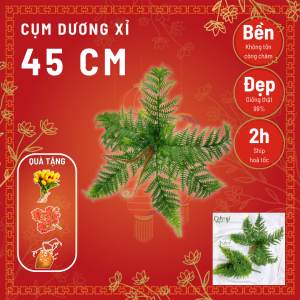 Cụm Lá Dương Xỉ Giả Cao 7 Lá Dài 45 cm trang trí decor siêu xinh