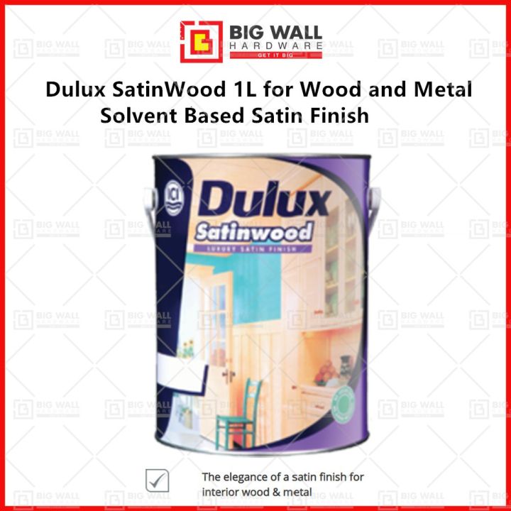 Dulux SatinWood 1L for Wood and Metal Solvent Based Satin Finish Custom