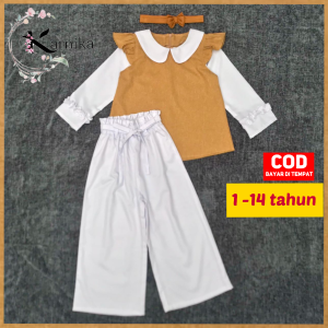 baju anak perempuan  1 -14 tahun karnika setelan celana kulot dan celana standart bahan import