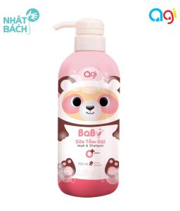 Sữa tắm gội AGI 2 in 1 cho bé 700ml HOA ANH ĐÀO Hồng