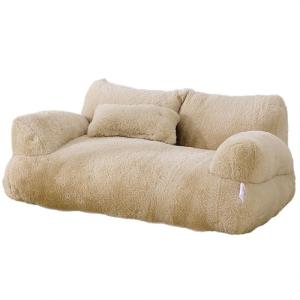 Pet Couch Bed with Detachable Cover Soft and Furry Cushion Non-Slip Dog Basket Dog Sofa Detachable Cover Nest
