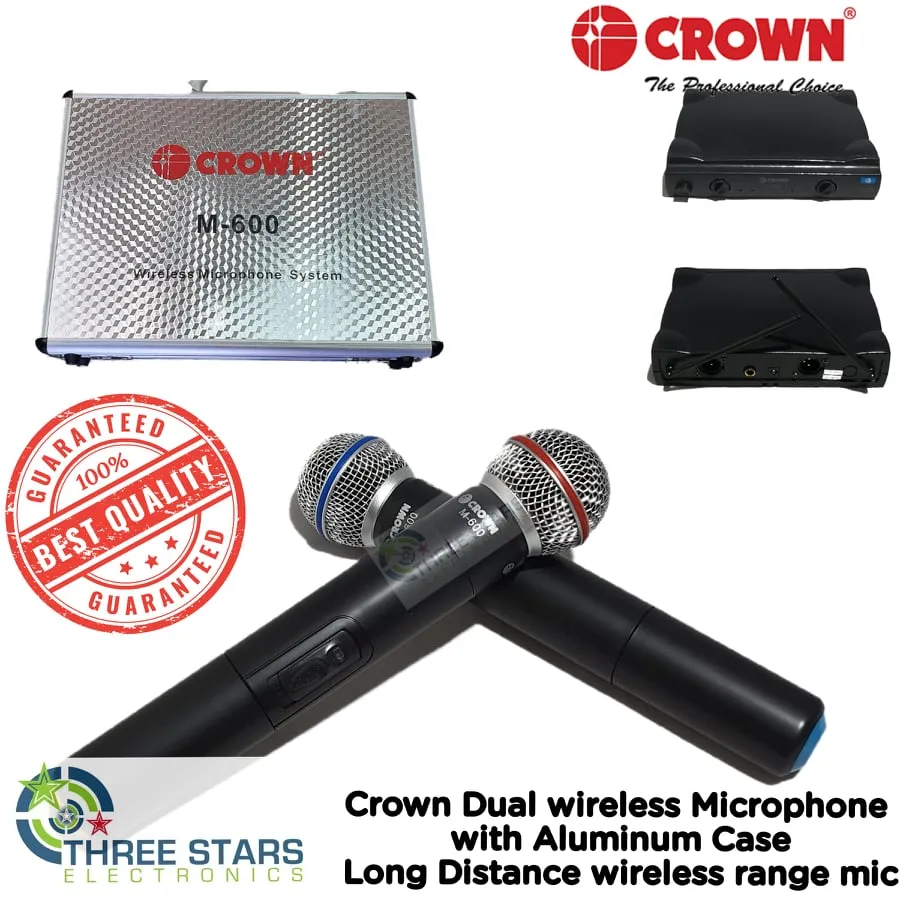 Original CROWN M 600 wireless microphone system handheld