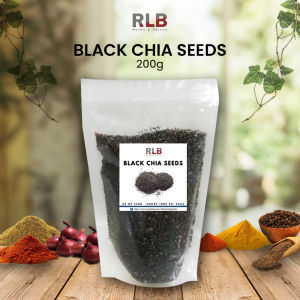 200 grams Organic Pure Natural Black Chia Seeds - Black Chia Seeds with Omega 3 Non GMO Vegan Detox Organic Chia Seeds Good Source of Antioxidants Iron & Calcium Black Chia Seeds For Slimming Keto Diet Vegan Low Carb Diet Weight Loss Pure Chia Seeds