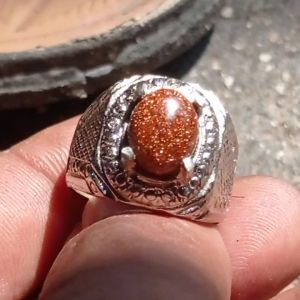 Batu Cincin Akik Pasir Mas 10 mm Mban Alper Alpaka Super